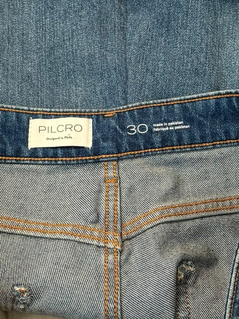 Pilcro Anthropologie The Austyn Blue Denim High-Rise Cuffed Jean Shorts Size 30 - Picture 5 of 8